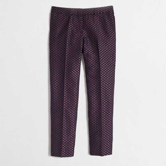 J.Crew Factory Black  & Pink Jacquard Pants - Picture 1 of 5